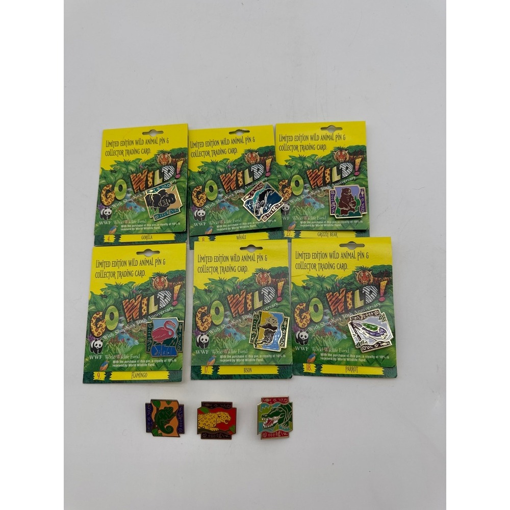Shopko‎ Go Wild Limited Edition Wild Animal Pin & Collector Trading Cards - 6 pc